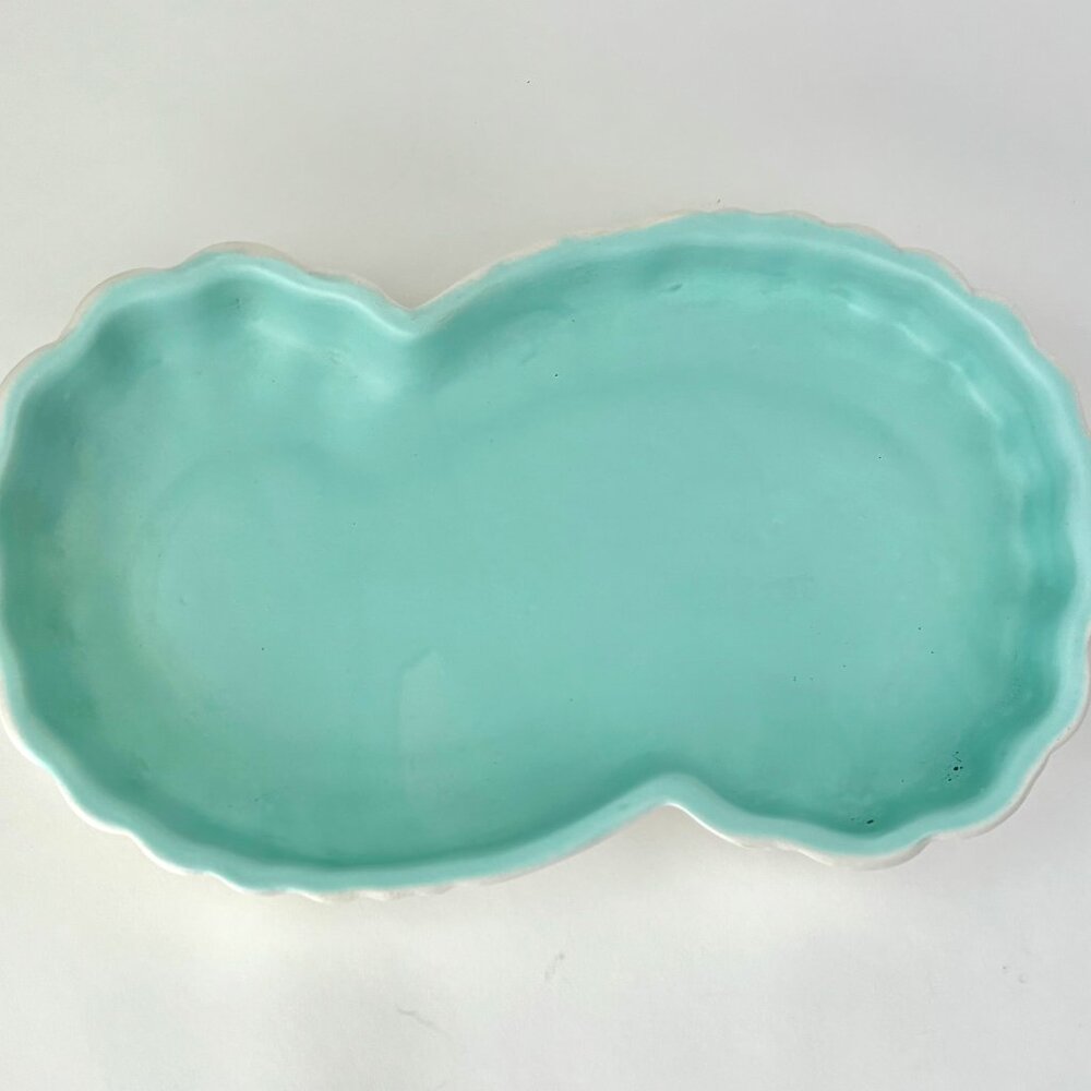 Haeger USA Turquoise Ceramic Bowl - MCM Vintage Elegance